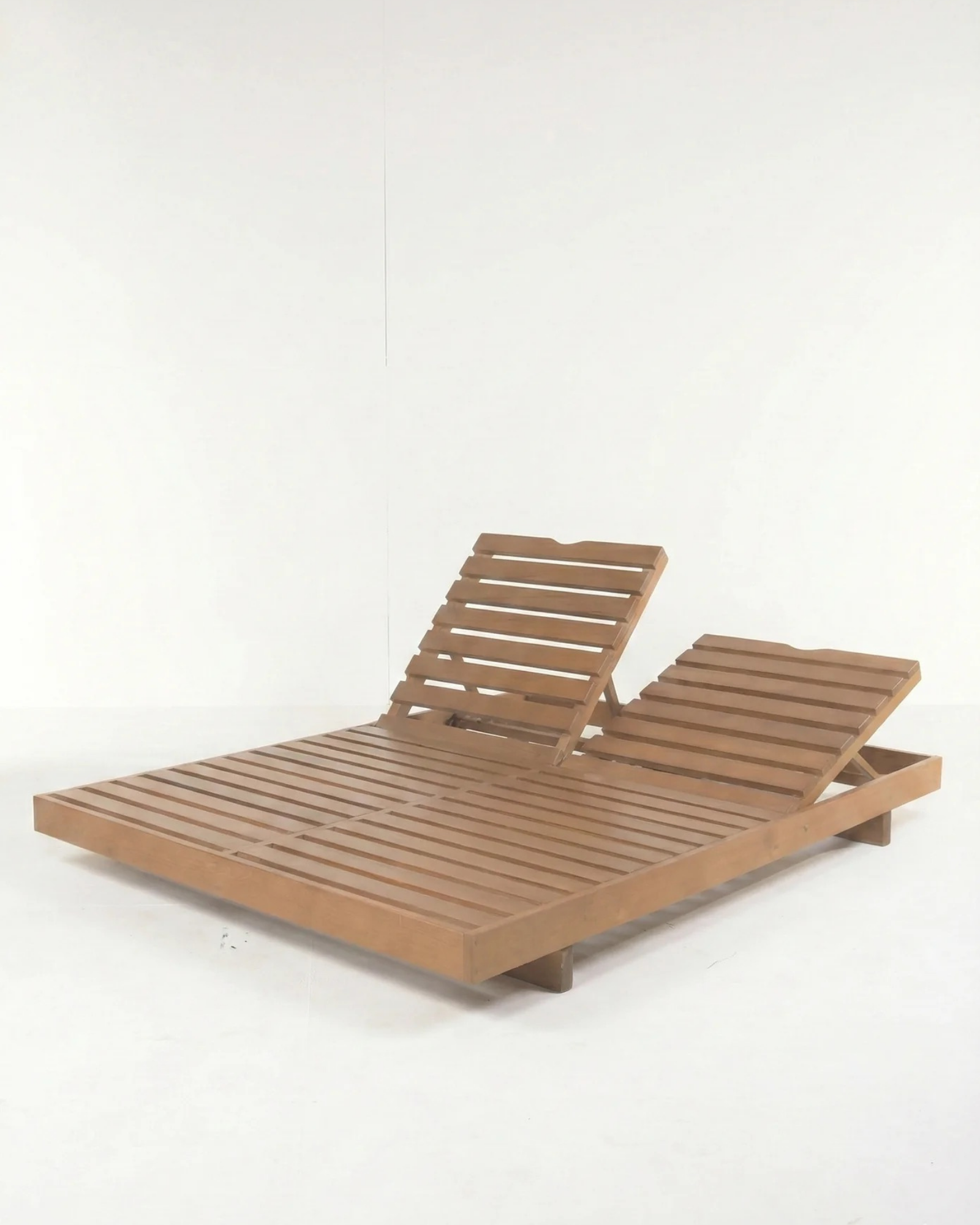 Paris İkili Masif Ahşap Şezlong