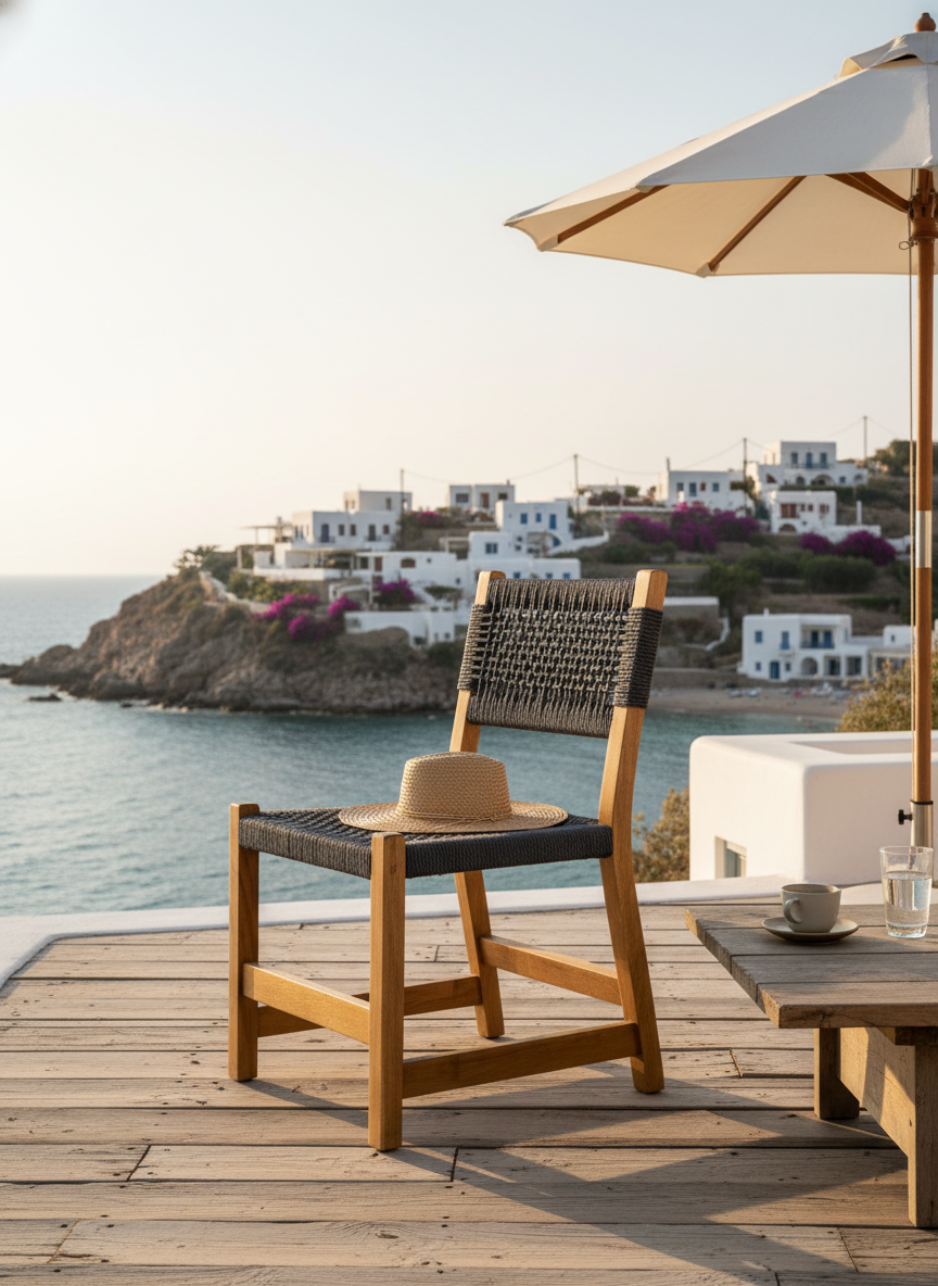 Maya Bahçe Sandalyesi Antrasit | Kestane Ağacı, El İşçiliği ve Dayanıklı Yapı